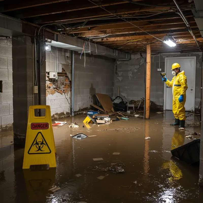 Flooded Basement Electrical Hazard in Harlan County, KY Property
