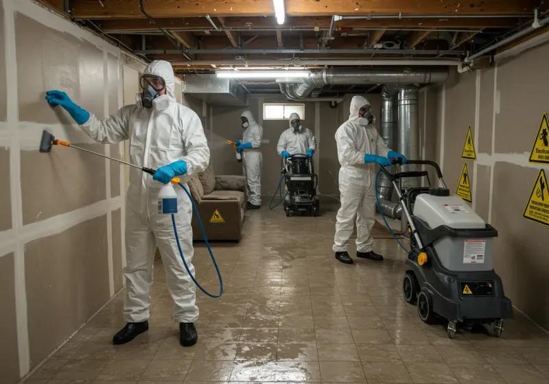 Basement Moisture Removal and Structural Drying process in Harlan County, KY